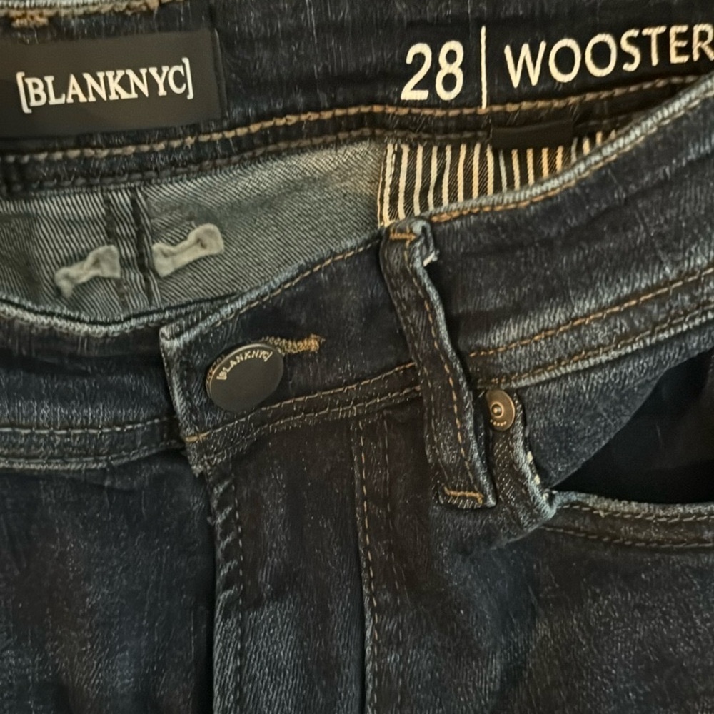 NWT Blank NYC Wooster Slim Fit Dark Blue Rinse Size 28x32 - Picture 7 of 10